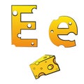 E, swiss vector Alphabet made of Cheese